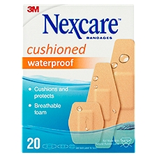 Nexcare Bandages, Cushioned Waterproof Assorted, 20 Each