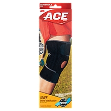 With Dual Side Stabilizers Adjustable Black/Gray, Knee Brace, 1 Each