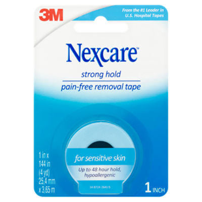 Nexcare Pain-Free Removal Tape, Strong Hold, Sensitive Skin, 1 Inch