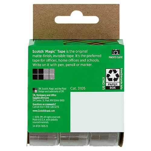 Scotch® Magic™ Tape, 3/4 in. x 300 in., 3 Dispensers/Pack