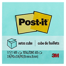 Post-it 3 in x 3 in Assorted Bright Colors, Notes Cube , 1 Each