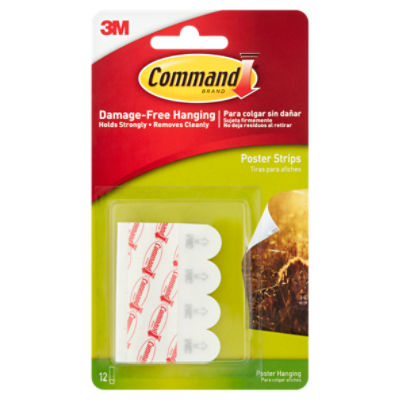 Command Brand Poster Hanging Strips, 12 count