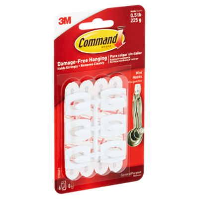 Command 3M Utility Hooks Medium White Value Pack - 6 Count