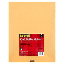 Scotch Kraft Bubble Mailers, Size 5, 3 count