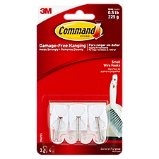 Command™ Small Wire Hooks, 3 Hooks, 4 Strips