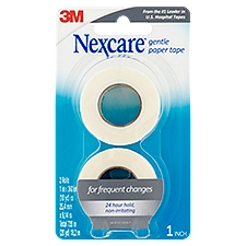 Nexcare Gentle Paper 1 in x 360 in (10 yd), First Aid Tape, 2 Each
