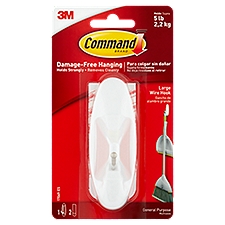Command Wire Hook, Large White, 1 Each