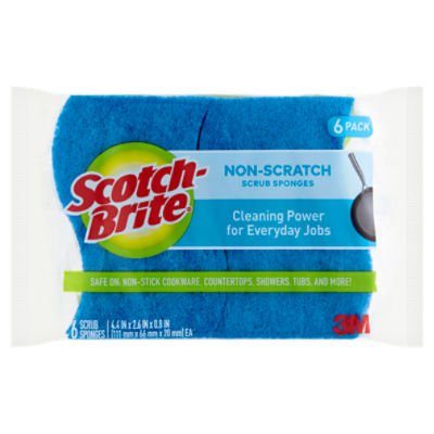Scotch-Brite Zero Scratch Non-Scratch Scrub Sponges, 6 Scrubbing Sponges