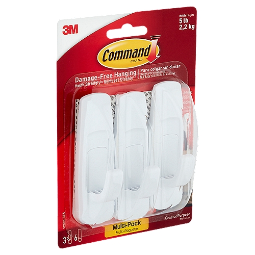 Command™ Large Utility Hook Value Pack , 3 Hooks, 6 Strips/Pack - The Fresh  Grocer