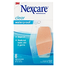 Nexcare Waterproof Knee and Elbow, Bandages, 8 Each