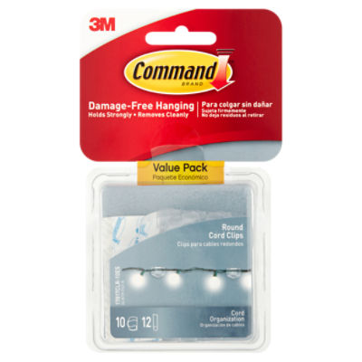 Command Brand Round Cord Clips Value Pack, 10 count, 10 Each