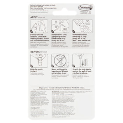 Command™ Clear Decorating Clips with Clear Strips 17026CLR, 20