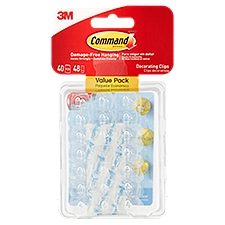3M Command Brand Clear Decorating Clips Value Pack, 40 count