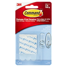 Command Brand Refill Strips, Clear Medium, 9 Each