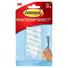 3M Command Brand Clear Large Hook, 1 Each
