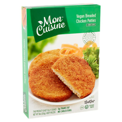 Meal Mart Mon Cuisine Vegan Breaded Chicken Patties, 9 oz