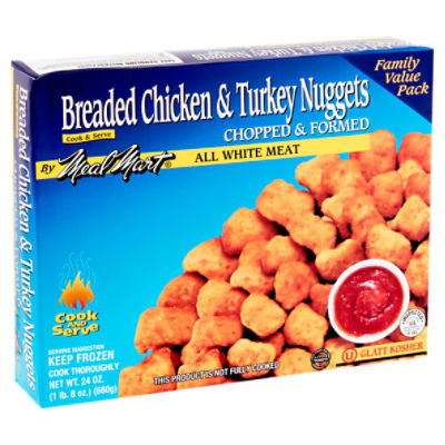 Meal Mart All White Meat Breaded Chicken & Turkey Nuggets Family Value Pack, 24 oz