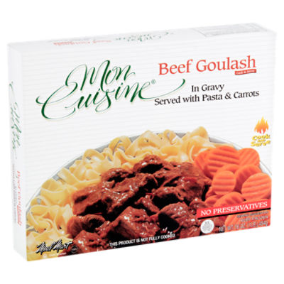 Meal Mart Mon Cuisine Beef Goulash in Gravy Served with Pasta & Carrots, 16 oz