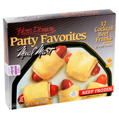 Meal Mart Party Favorites Hors D'oeuvre Cocktail Beef Franks in Puff Pastry, 12 count, 5.5 oz