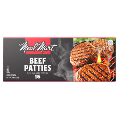 Meal Mart Beef Patties, 16 count, 48 oz, 32 oz, 32 Ounce