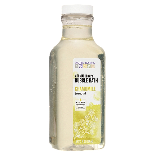 Aura Cacia Chamomile Tranquil Aromatherapy Bubble Bath, 13 fl oznAura Cacia Tranquil Chamomile Aromatherapy Bubble Bath creates a sense of calm and relaxation with the tranquil combination of Roman chamomile, lavender and patchouli essential oils.