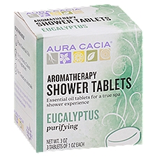 Aura Cacia Aromatherapy Purifying Eucalyptus Shower Tablets, 1 oz, 3 count