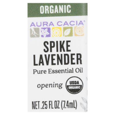 Aura Cacia Organic Spike Lavender Opening Pure Essential Oil, .25 fl oz