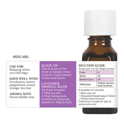 Aura Cacia Lavender Relaxing Pure Essential Oil, .5 fl oz