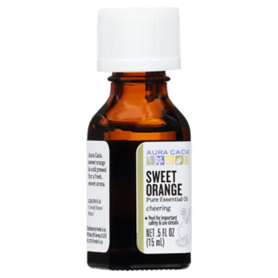 Aura Cacia Sweet Orange Cheering Pure Essential Oil, .5 fl oz