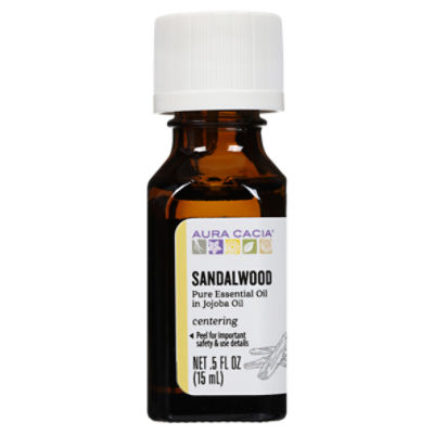 Aura Cacia Centering Sandalwood Pure Essential Oil in Jojoba Oil, .5 fl oz