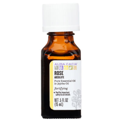 Aura Cacia Rose Absolute Fortifying Pure Essential Oil in Jojoba Oil, .5 fl oz