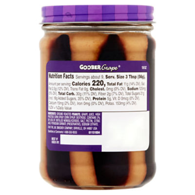 Smucker's Goober Peanut Butter & Grape Jelly Stripes, 18 oz