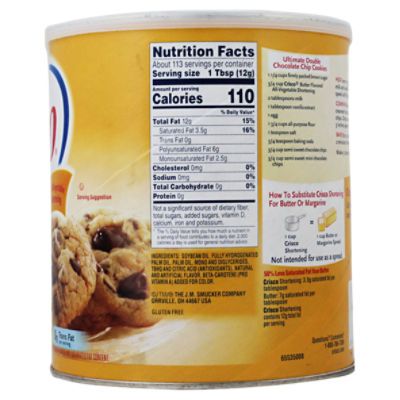 Calories in Crisco All Vegetable Shortening and Nutrition Facts