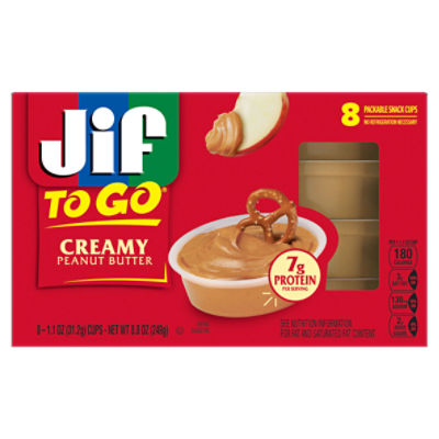 Jif To Go Creamy Peanut Butter, 1.1 oz, 8 count