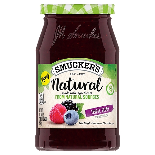 Smucker's Natural Triple Berry Fruit Spread, 17.25 oz