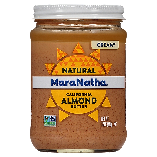 MaraNatha Natural California Creamy Almond Butter, 12 oz
It all starts with the California sun.
Our master roaster then roasts & double grinds our almonds in small batches. Our signature process delivers a distinct flavor, a velvety smooth texture, and an unforgettable taste.