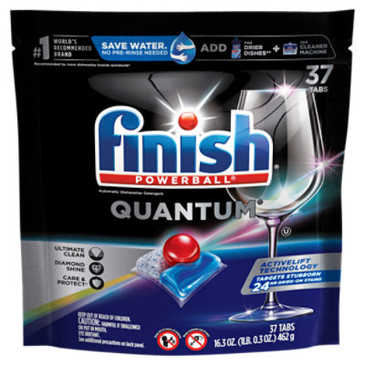 Finish Powerball Quantum Automatic Dishwasher Detergent Tabs, 37 count