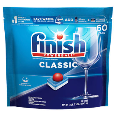 Finish Powerball Classic Automatic Dishwasher Detergent Tabs, 60