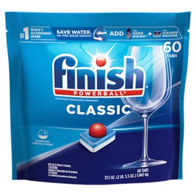 Finish Powerball Classic Automatic Dishwasher Detergent Tabs, 60 count