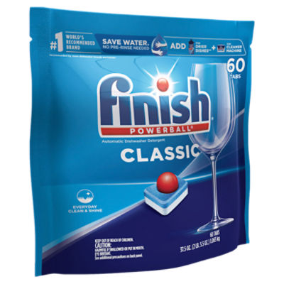 Finish Powerball Classic Automatic Dishwasher Detergent Tabs, 60 count,  37.5 oz