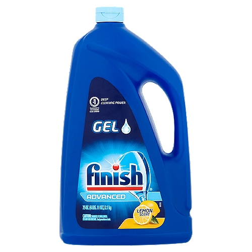 Finish Advanced Lemon Scent Dishwasher Detergent Gel, 75 oz
Automatic Dishwasher Detergent

Upgrade to Cleaning Power of All in 1
Pre-Soakers
Burst into action to scrub away the toughest food residues like baked-on lasagna and dried-on oatmeal.
Powerful cleaners
Remove even the toughest stains and gently scrub your dishes and glasses sparkling clean.