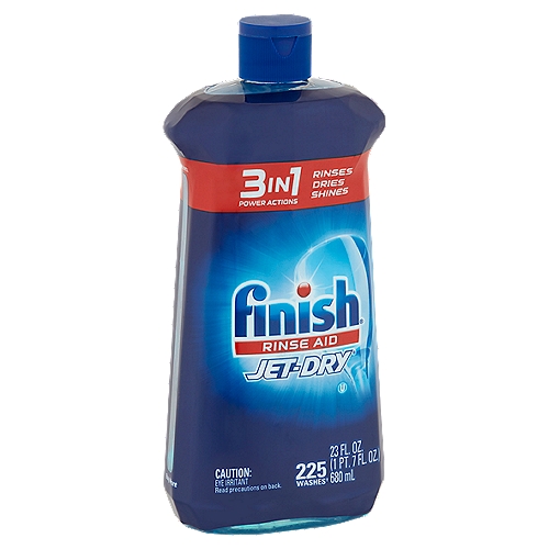 Finish Jet-Dry Rinse Aid, 23 fl oz
225 Washes†
†Based on average rinse agent release of leading dishwashers.