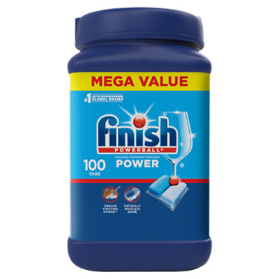 Finish Powerball Power Automatic Dishwasher Detergent Mega Value, 100 count, 25.1 oz