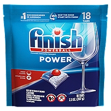 Finish Power Dishwasher Detergent Tabs Power, 18 Each