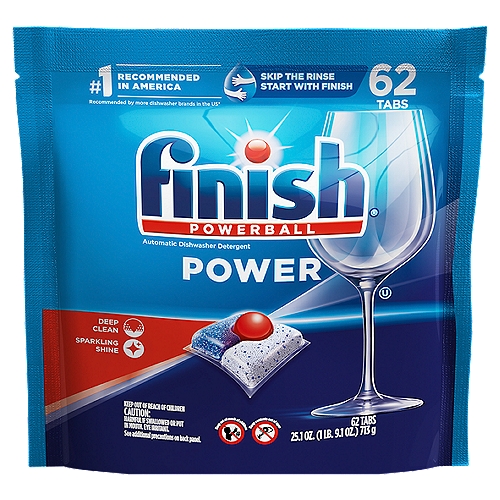 Finish Powerball Power Automatic Dishwasher Detergent, 62 count, 25.1 oz