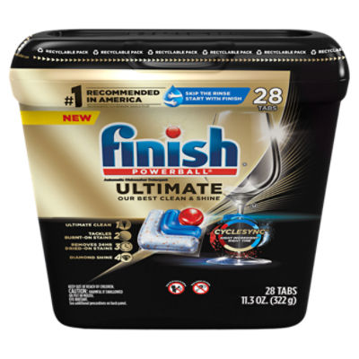 Finish Powerball Ultimate Automatic Dishwasher Detergent, 28