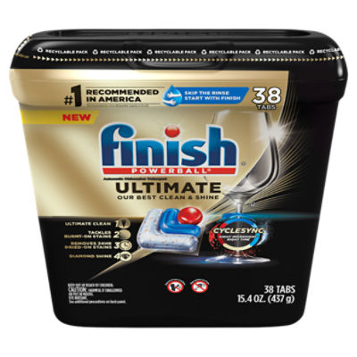 Finish Powerball Ultimate Automatic Dishwasher Detergent, 38 count, 15.