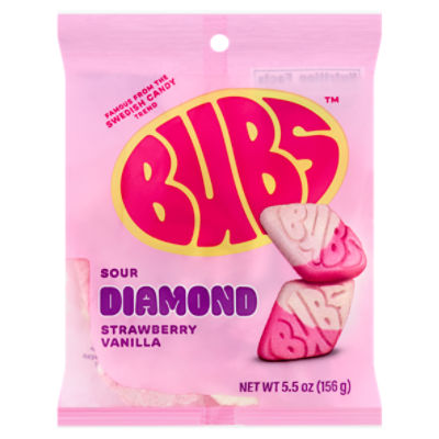 Bubs Sour Diamond Strawberry Vanilla Candy, 5.5 oz