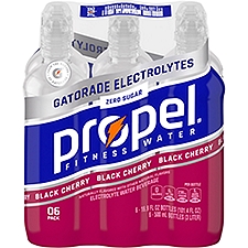 Propel Zero Sugar Electrolyte Water Beverage, Black Cherry, 16.9 Fl Oz, 6 Count, 101.4 Fluid ounce