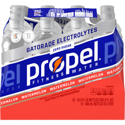 Propel Zero Sugar Electrolyte Water Beverage, Watermelon, 16.9 Fl Oz, 12 Count